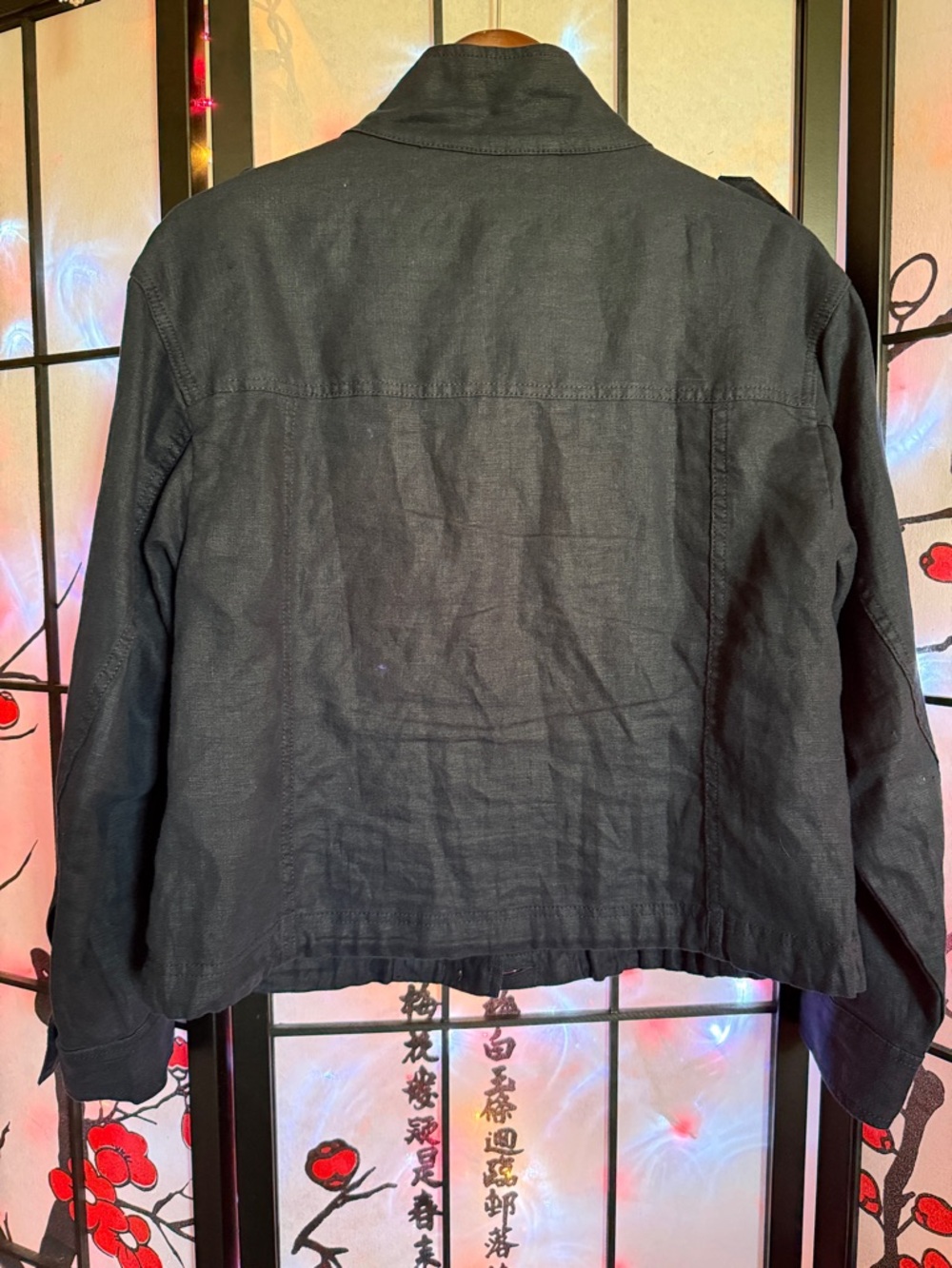 Talbots Navy Linen Button-Front Jacket - Picture 6 of 6